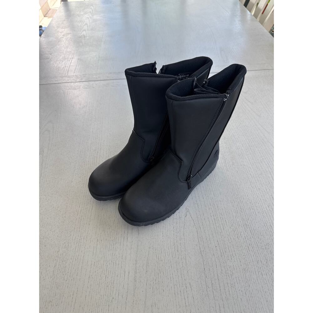 TOTES Rosie 2 All Weather Botts Black Insulated Double Zipper Rain Boots 9